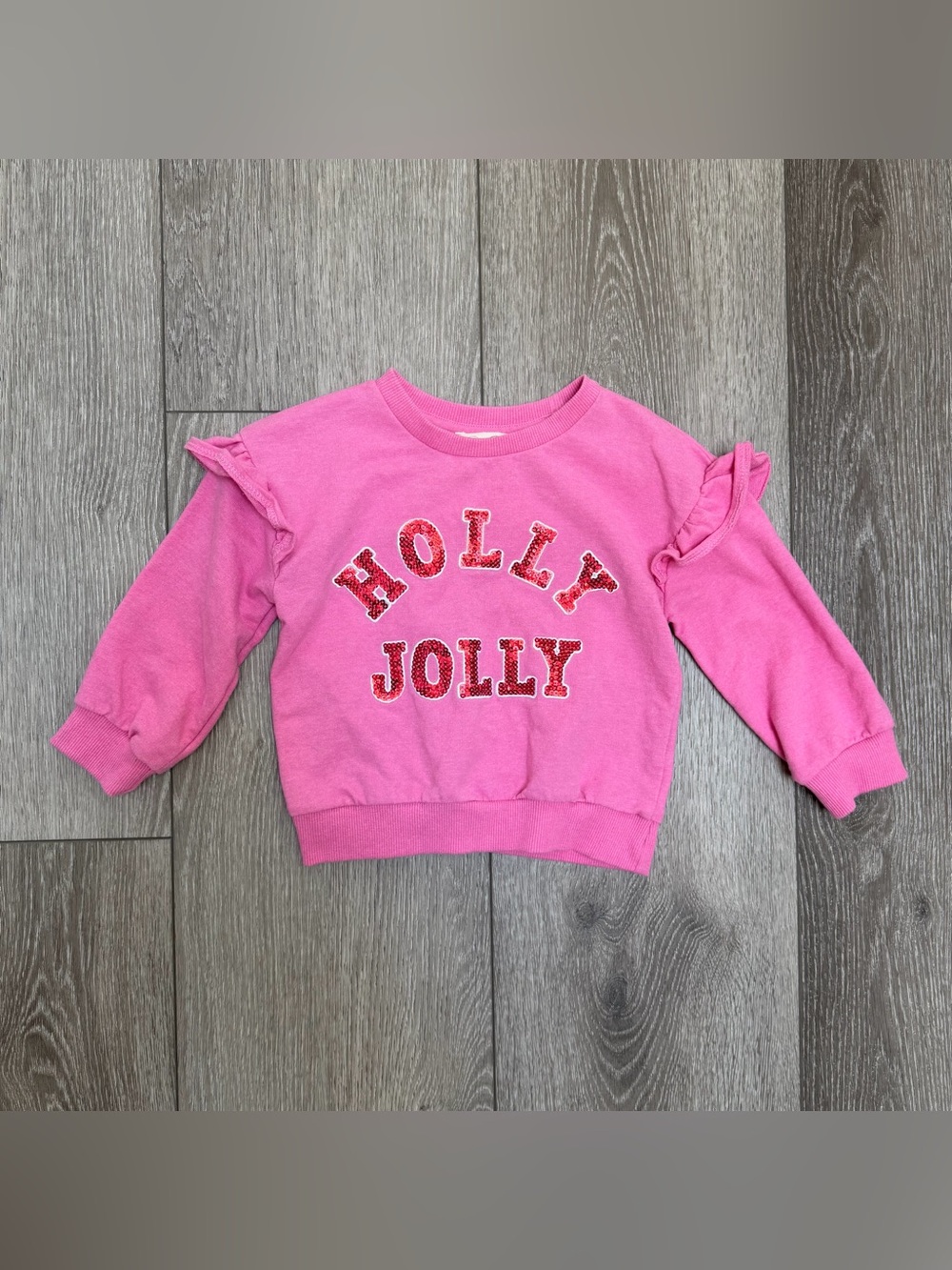 JESSICA SIMPSON HOLLY JOLLY CREW NECK PULLOVER SWEATSHIRT CHRISTMAS HOLIDAY  2T